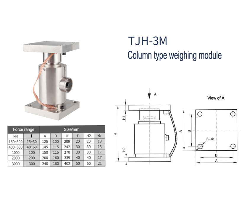Dimension Drawing of TJH-3M Weighing Module